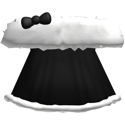 ♡ cute fluffy off shoulder black winter dress Roblox item