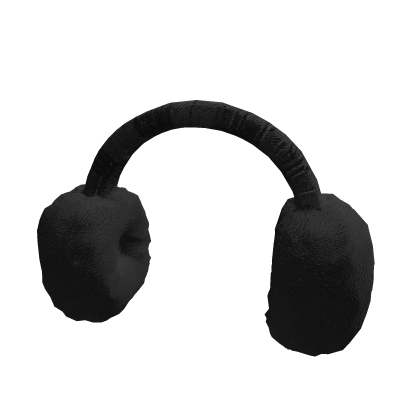 Black Plush Earmuffs Fluffy Cozy Winter Y2K Goth