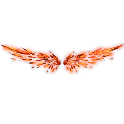 Animated Fiery Red Emissive Crystal Wings Glowing