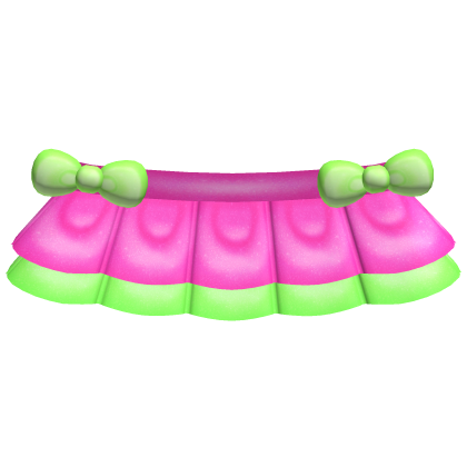 ♡ bright pink & green tweencore bow skirt Roblox item