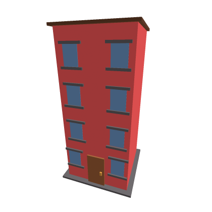 tall red building