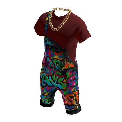💥Graffiti Burgundy Short Overall💥 thumbnail