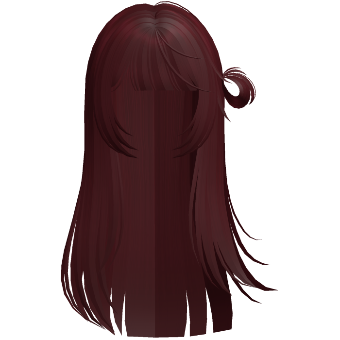 cute wispy windy shoujo bun hair in red
