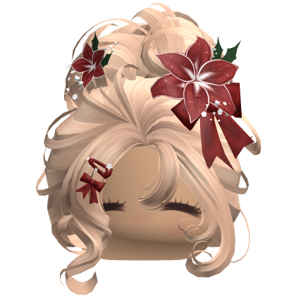 ♡ Christmas Flowery Bun Updo (Blonde)