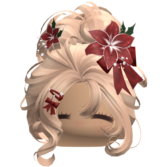 ♡ Christmas Flowery Bun Updo (Blonde)