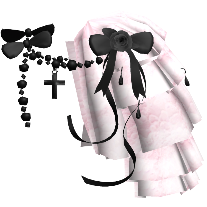 Victorian Lace Pearl Ribbon Pink Shoulder [L]