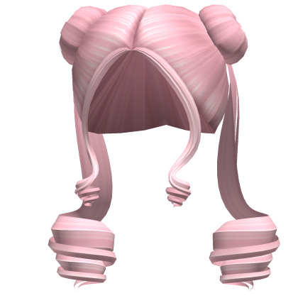 -',ৎ Preppy Bun Updo with Pigtails in Pink