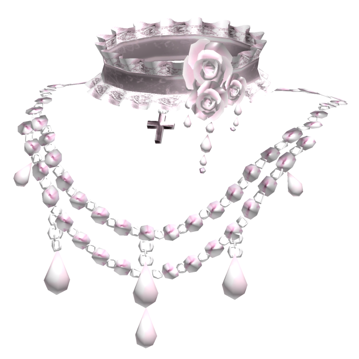 Pink Victorian Jewelry Rose Choker Necklace