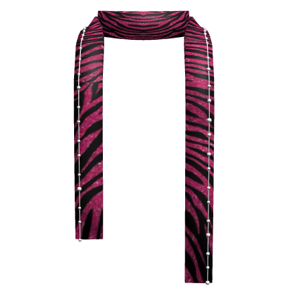 Pink Zebra Y2K Winter Scarf