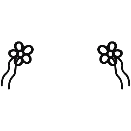 ‿ ♡ ۫ cute simple flower hair clips , black Roblox item