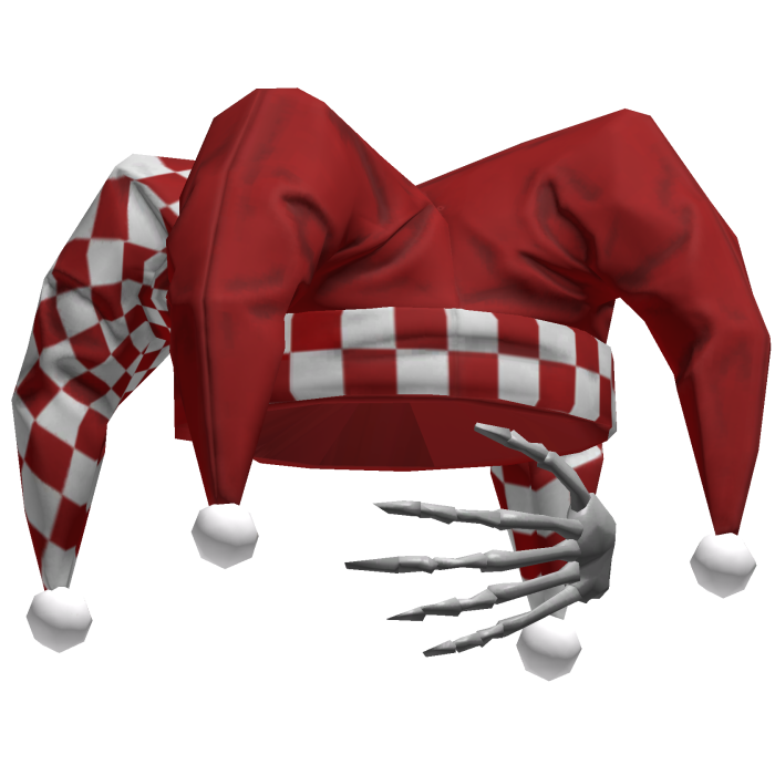 White & Red Jester Clown Hat Vkei Emo Dashie Hair