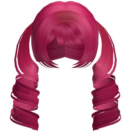 Cute Swirly Long Pigtails (Hot Pink)