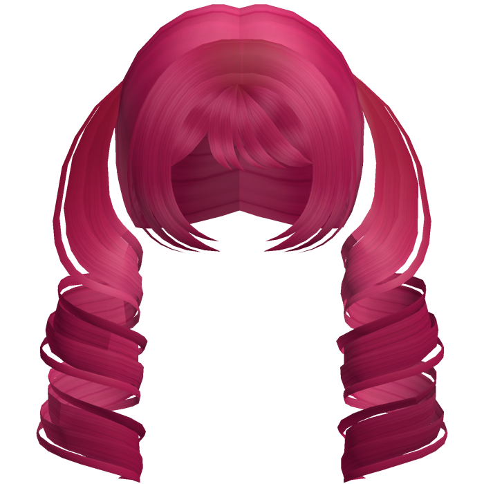 Cute Swirly Long Pigtails (Hot Pink)