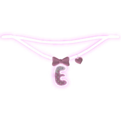 🧁 glowing emissive pink E initial necklace 1.0