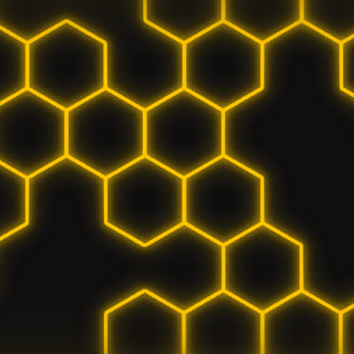 Yellow Neon Hexagon Background