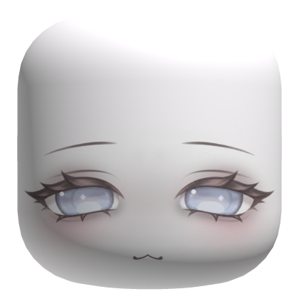 Pretty Pastel Chibi Face w/ Blue Eyes - White Roblox item