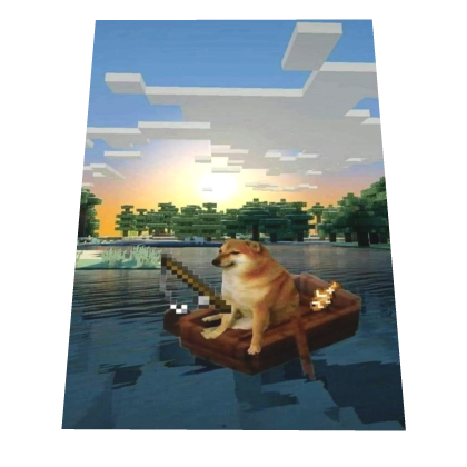 Cute Minecraft Fishing Dog Cape