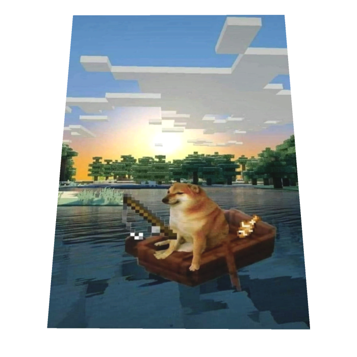 Cute Minecraft Fishing Dog Cape