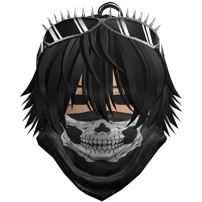 Emo Vkei Skull Bandana Hair Black