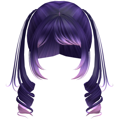 Cute Swirly Half-Up Pigtails (Galaxy Purple)