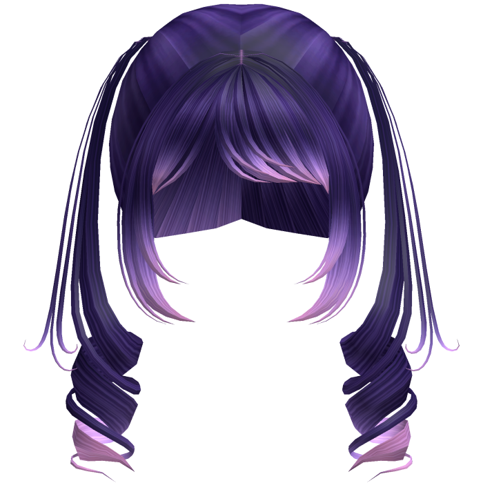 Cute Swirly Half-Up Pigtails (Galaxy Purple)