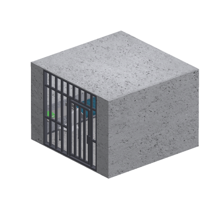 🏆 small jail cell prison bars cage lock rp deco