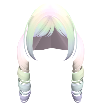 Cute Curly Long Pigtails in Rainbow Roblox item