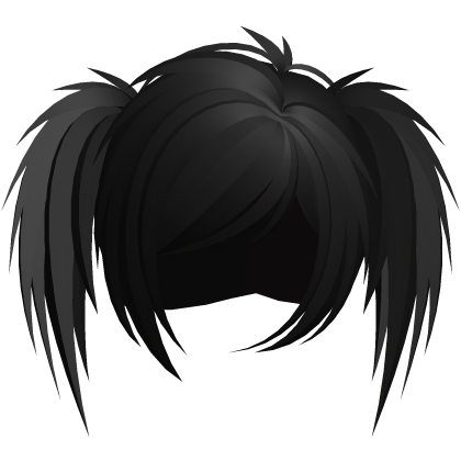emo scene vkei choppy ponytails black