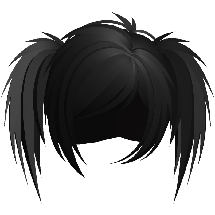 emo scene vkei choppy ponytails black