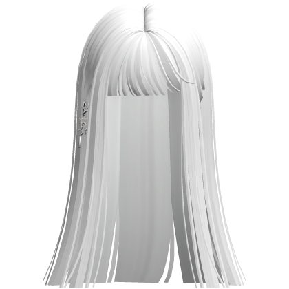 White Long Emo Vamp Hair w/ Starclips