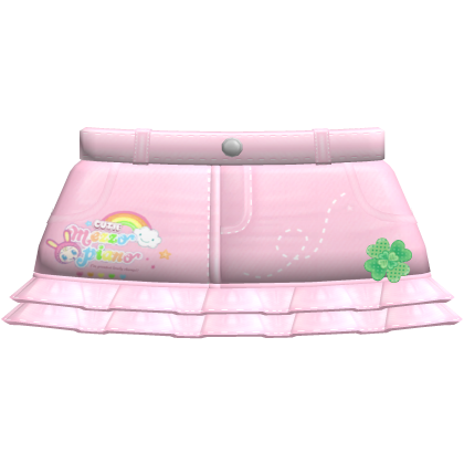 ♡ ꒰ clover mezzo pink denim stitch skirt ꒱ ♡ 