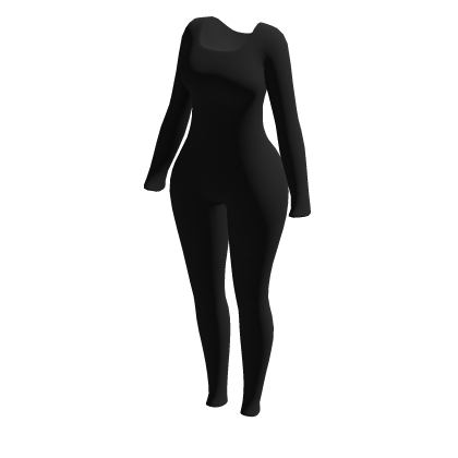Thin woman suit black