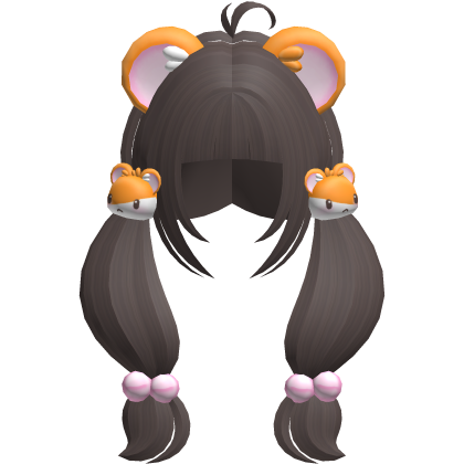 ♡ : kawaii ash brown fluffy hamtaro pigtails