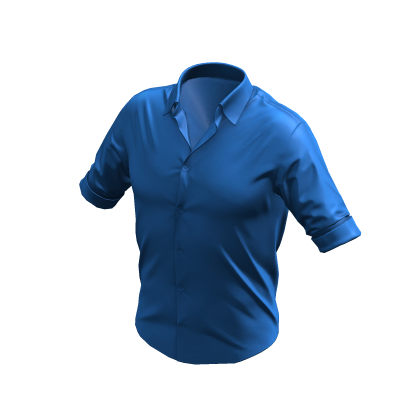 Messy Formal Rolled-Up Sleeve T-Shirt (Blue) thumbnail