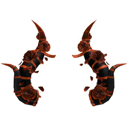 🎃GLOW Halloween Rose Bow Horns Gothic Orange Roblox item