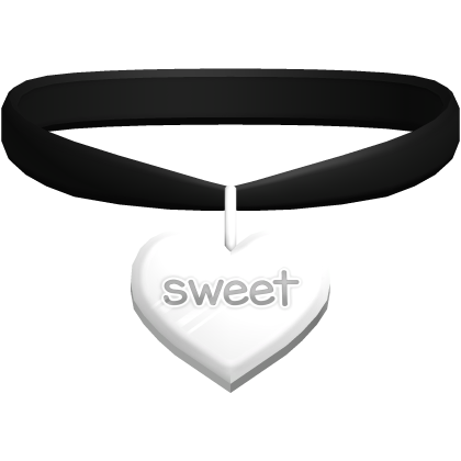 ♡ : (3.0) black "sweet" heart choker