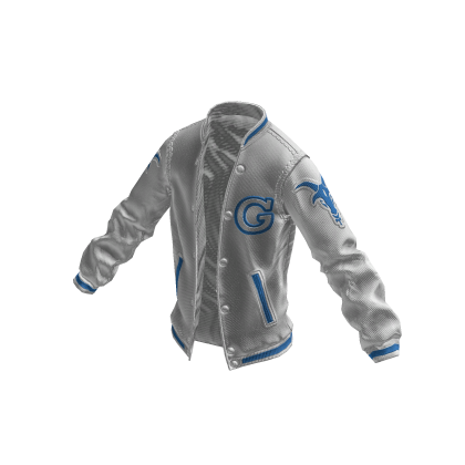 College Jacket | White Light Blue