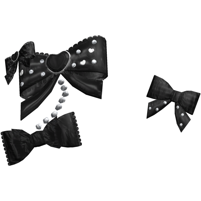 Cute Decora Gyaru Charm Pearl Bows (Black)