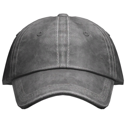 Cap Grey Washed Distressed Fitted Grunge Goth Y2K