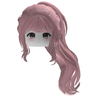 Cute Girl Wavy Ponytail Pink Roblox item