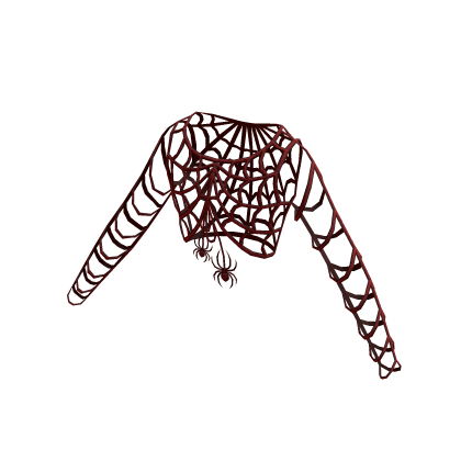 Crochet Spider Web Jacket - Red