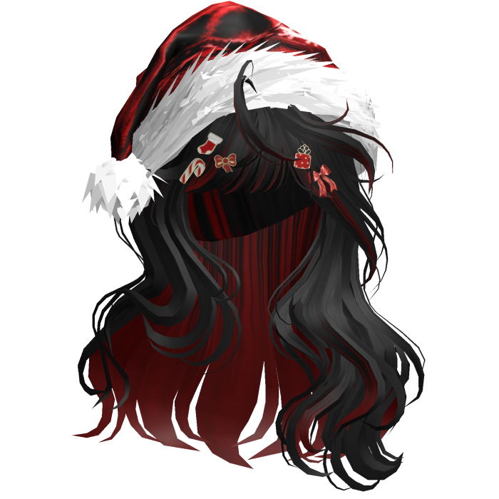 Lush Christmas Waves w/Santa Hat (Black&Red)