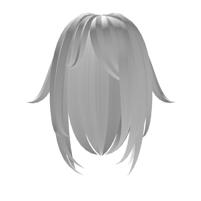 long cat emo girl hair in white
