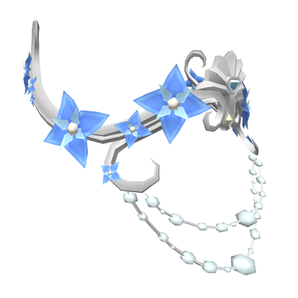 Silver Metal Back Tiara in Blue