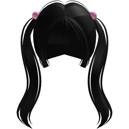 ♡ Long Cute Black Moe Pigtails ♡ Roblox item