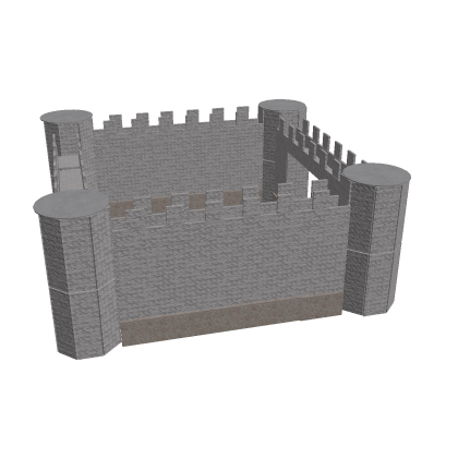 Castle Blue Small Medieval Fortress Tower Spawn