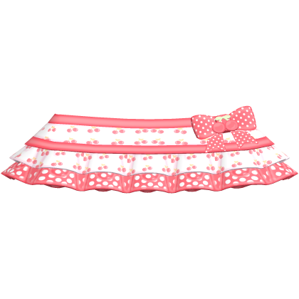 ♡ cute red cherry ruffled mini skirt