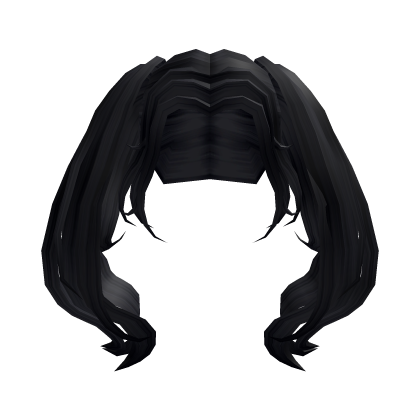 Long and Sleek Forward Pigtails Black Roblox item
