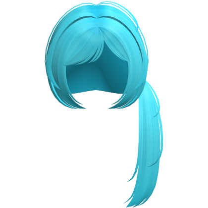 ୨୧ Kawaii Long side pony tail in blue