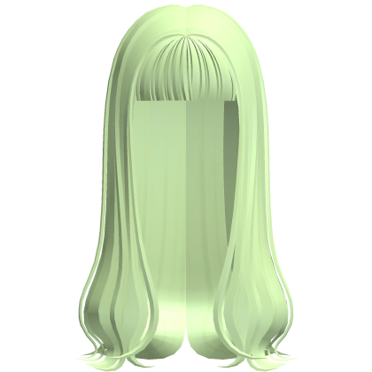 Long Sleek Model Hair w/ Bangs (Light Green) Roblox item
